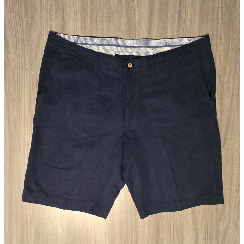 Tommy Bahama Silk & Linen Navy Shorts Luxury Resort Hamptons Classic Mens Sz 38
